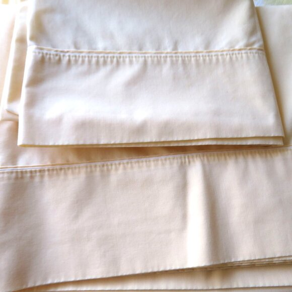 Vintage JP Stevens Twin Sheet Set 3pc Yellow Percale No Iron USA Made - Picture 3 of 7